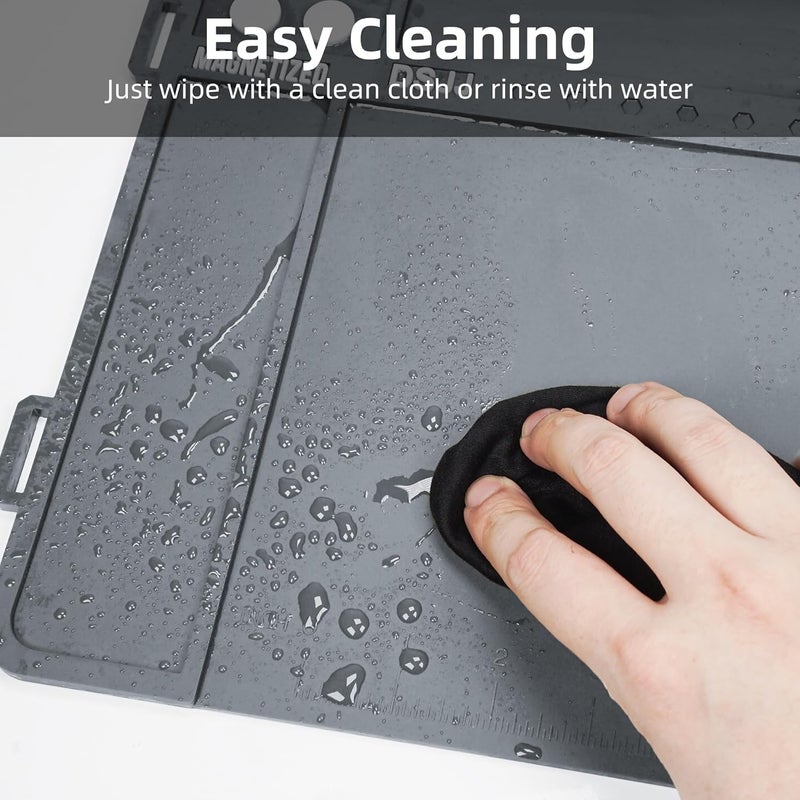 CKPART Gun Cleaning Mat, Premium Magnetic Pad With Organizer Parts Tray, Anti-Slip Rubberized Pistol Mat, Protective Workbench Mat for Gun Cleaning (16.5"x 10.43") - Image 5